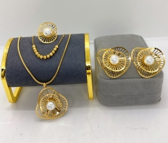 Stainless steel jewelry Necklace Earrings Ring set Wholesale