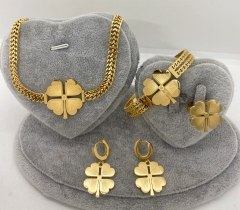 Stainless steel jewelry Necklace Earrings Ring bracelet set Wholesale
