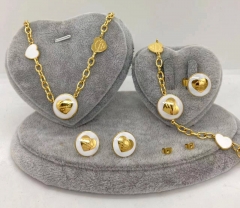 Stainless steel jewelry Necklace Earrings Ring bracelet set Wholesale