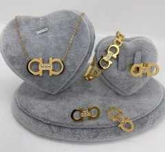 Stainless steel jewelry Necklace Earrings Ring bracelet set Wholesale