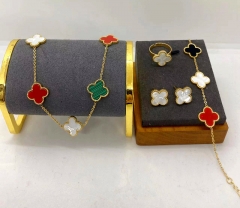 Stainless steel jewelry Necklace Earrings Ring bracelet set Wholesale