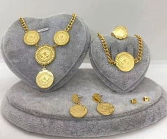 Stainless steel jewelry Necklace Earrings Ring bracelet set Wholesale