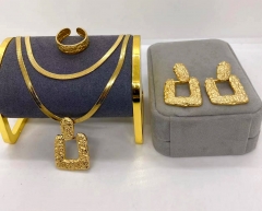 Stainless steel jewelry Necklace Earrings Ring bracelet set Wholesale