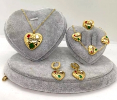 Stainless steel jewelry Necklace Earrings Ring bracelet set Wholesale