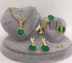 Stainless steel jewelry Necklace Earrings Ring bracelet set Wholesale