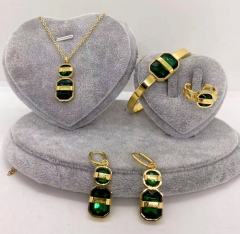 Stainless steel jewelry Necklace Earrings Ring bracelet set Wholesale