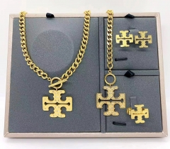 Stainless steel jewelry Necklace Earrings Ring bracelet set Wholesale