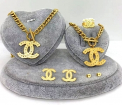 Stainless steel jewelry Necklace Earrings Ring bracelet set Wholesale