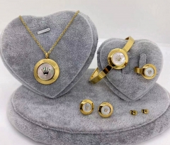 Stainless steel jewelry Necklace Earrings Ring bracelet set Wholesale