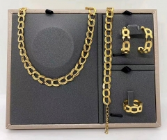 Stainless steel jewelry Necklace Earrings Ring bracelet set Wholesale