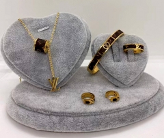 Stainless steel jewelry Necklace Earrings Ring bracelet set Wholesale