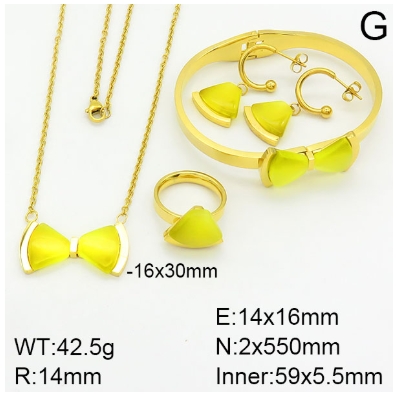 Stainless steel jewelry Necklace Earrings Ring bracelet set Wholesale