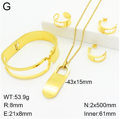 Stainless steel jewelry Necklace Earrings Ring bracelet set Wholesale