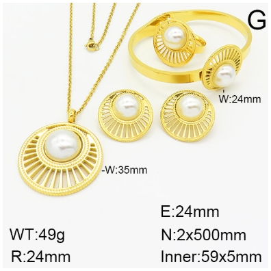 Stainless steel jewelry Necklace Earrings Ring bracelet set Wholesale
