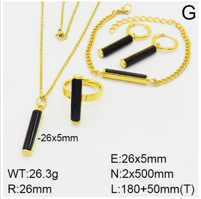 Stainless steel jewelry Necklace Earrings Ring bracelet set Wholesale