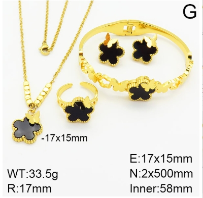 Stainless steel jewelry Necklace Earrings Ring bracelet set Wholesale