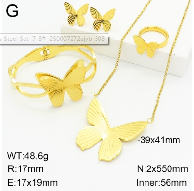 Stainless steel jewelry Necklace Earrings Ring bracelet set Wholesale