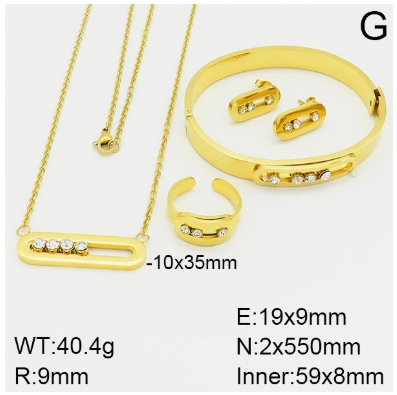 Stainless steel jewelry Necklace Earrings Ring bracelet set Wholesale