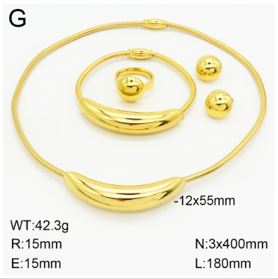 Stainless steel jewelry Necklace Earrings Ring bracelet set Wholesale