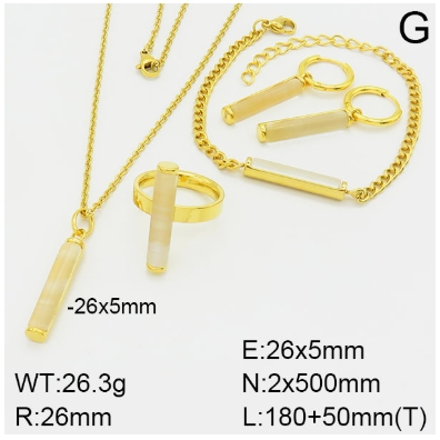 Stainless steel jewelry Necklace Earrings Ring bracelet set Wholesale