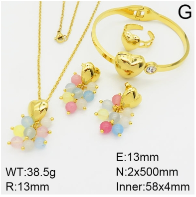 Stainless steel jewelry Necklace Earrings Ring bracelet set Wholesale