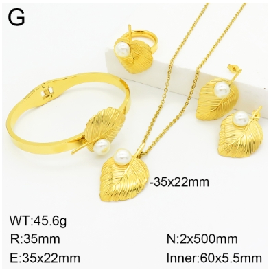 Stainless steel jewelry Necklace Earrings Ring bracelet set Wholesale