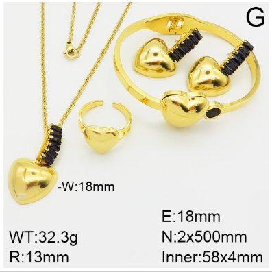 Stainless steel jewelry Necklace Earrings Ring bracelet set Wholesale