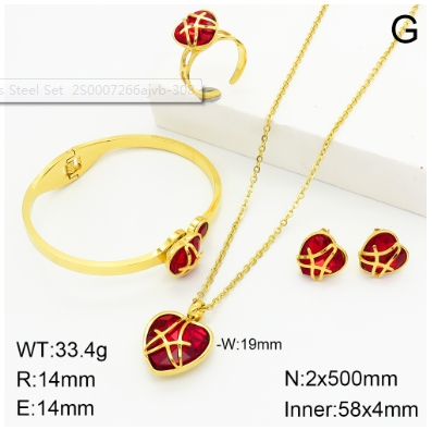 Stainless steel jewelry Necklace Earrings Ring bracelet set Wholesale