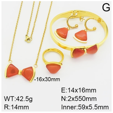 Stainless steel jewelry Necklace Earrings Ring bracelet set Wholesale