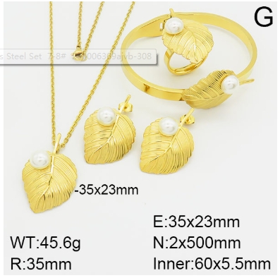 Stainless steel jewelry Necklace Earrings Ring bracelet set Wholesale