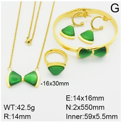 Stainless steel jewelry Necklace Earrings Ring bracelet set Wholesale
