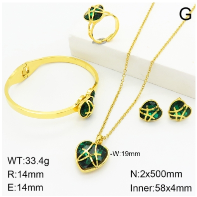 Stainless steel jewelry Necklace Earrings Ring bracelet set Wholesale