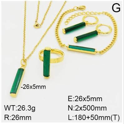 Stainless steel jewelry Necklace Earrings Ring bracelet set Wholesale