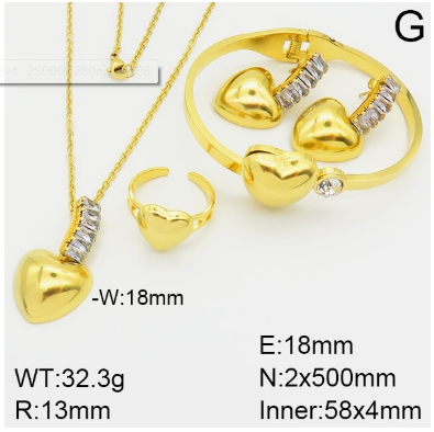 Stainless steel jewelry Necklace Earrings Ring bracelet set Wholesale
