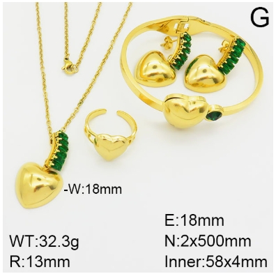 Stainless steel jewelry Necklace Earrings Ring bracelet set Wholesale