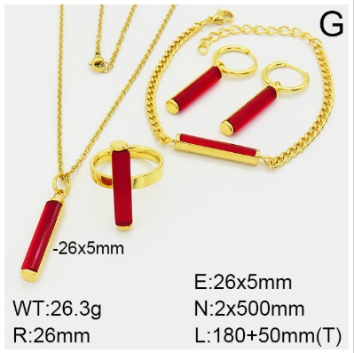 Stainless steel jewelry Necklace Earrings Ring bracelet set Wholesale