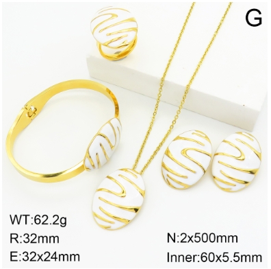 Stainless steel jewelry Necklace Earrings Ring bracelet set Wholesale
