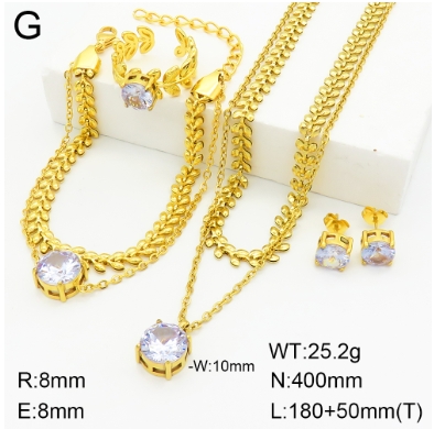 Stainless steel jewelry Necklace Earrings Ring bracelet set Wholesale