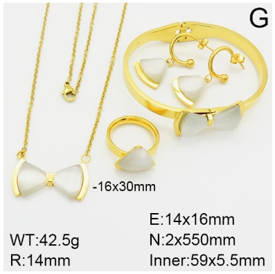 Stainless steel jewelry Necklace Earrings Ring bracelet set Wholesale