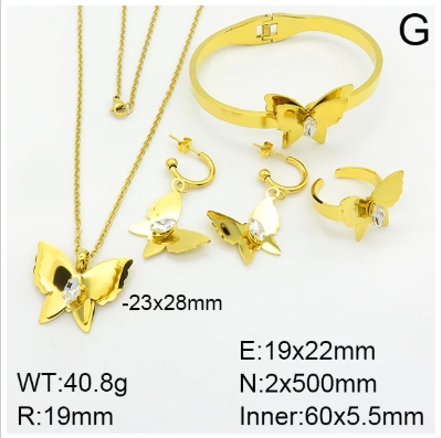 Stainless steel jewelry Necklace Earrings Ring bracelet set Wholesale