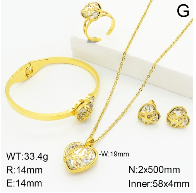 Stainless steel jewelry Necklace Earrings Ring bracelet set Wholesale