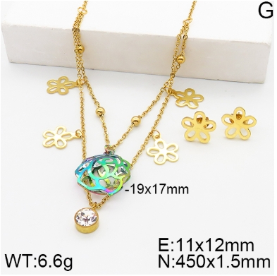 Stainless steel jewelry Necklace Earrings set Wholesale