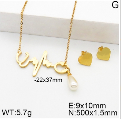 Stainless steel jewelry Necklace Earrings set Wholesale