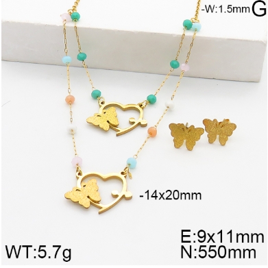 Stainless steel jewelry Necklace Earrings set Wholesale