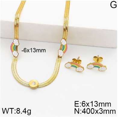 Stainless steel jewelry Necklace Earrings set Wholesale