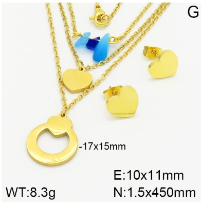 Stainless steel jewelry Necklace Earrings set Wholesale