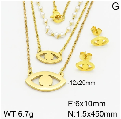 Stainless steel jewelry Necklace Earrings set Wholesale