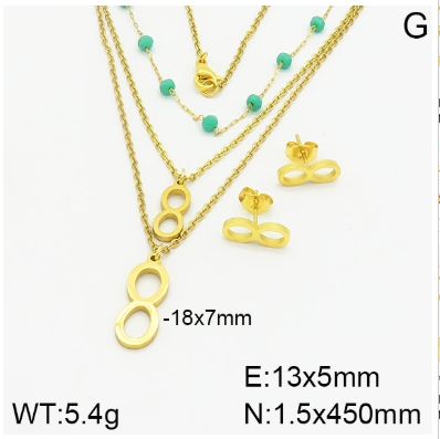 Stainless steel jewelry Necklace Earrings set Wholesale