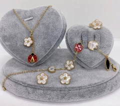 Stainless steel jewelry Necklace Earrings bracelet ring set Wholesale