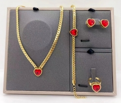 Stainless steel jewelry Necklace Earrings bracelet ring set Wholesale